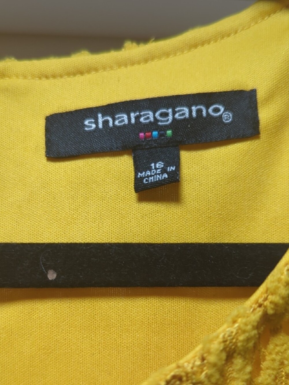 Sharagano Mustard Yellow Sleeveless Lace Knit Midi Dress - Picture 2 of 5